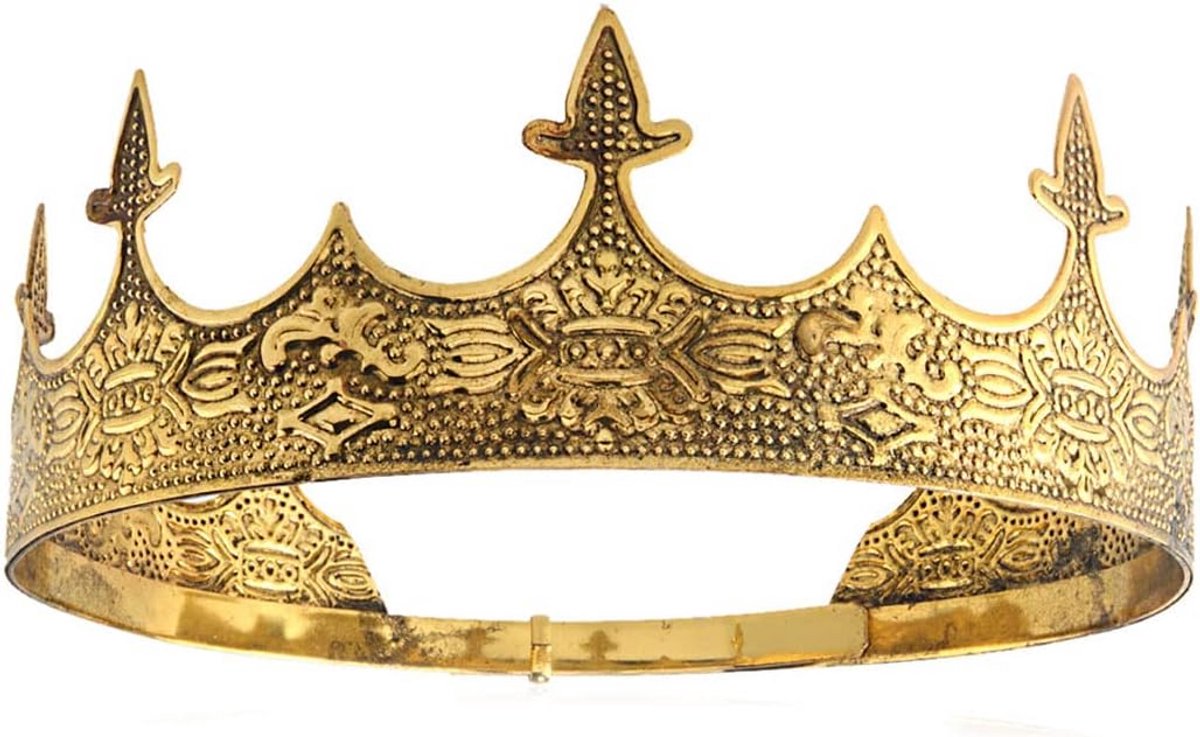 Luxe Metalen Kroon Voor Heren en Mannen - Koningsdiadeem voor Kostuum en Feest