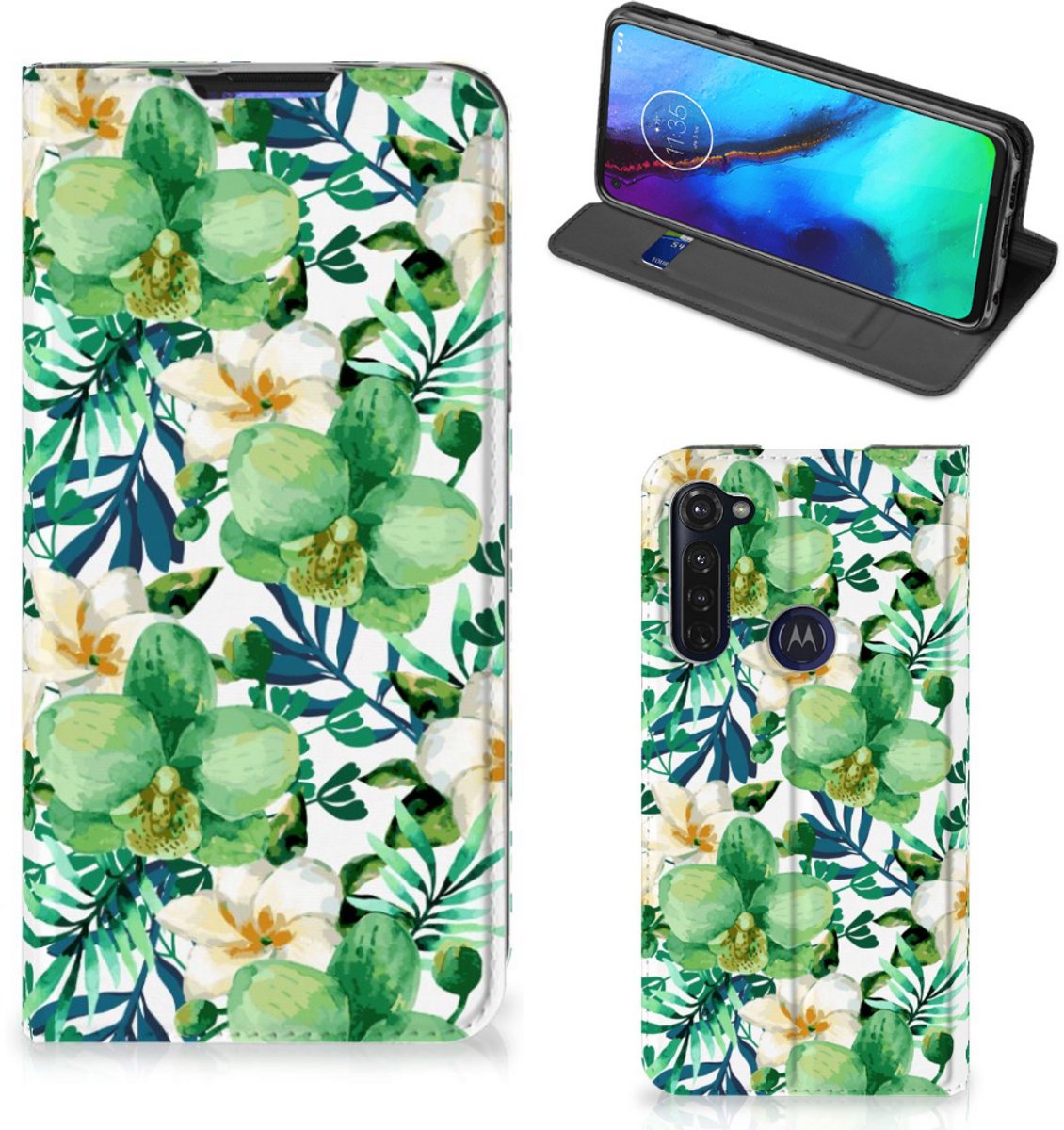 Motorola Moto G Pro Smart Cover Orchidee Groen