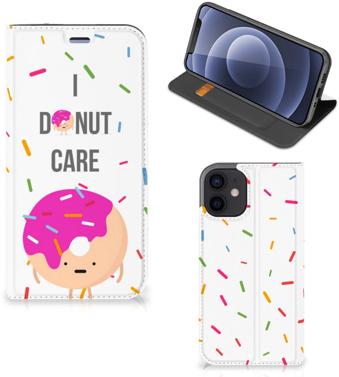 iPhone 12 Mini Flip Style Cover Donut Roze