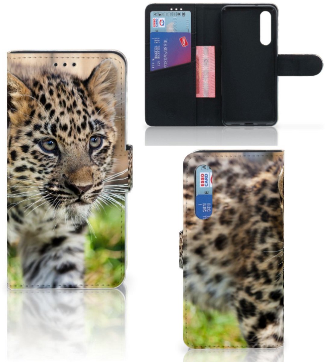 Xiaomi Mi 9 SE Telefoonhoesje met Pasjes Baby Luipaard