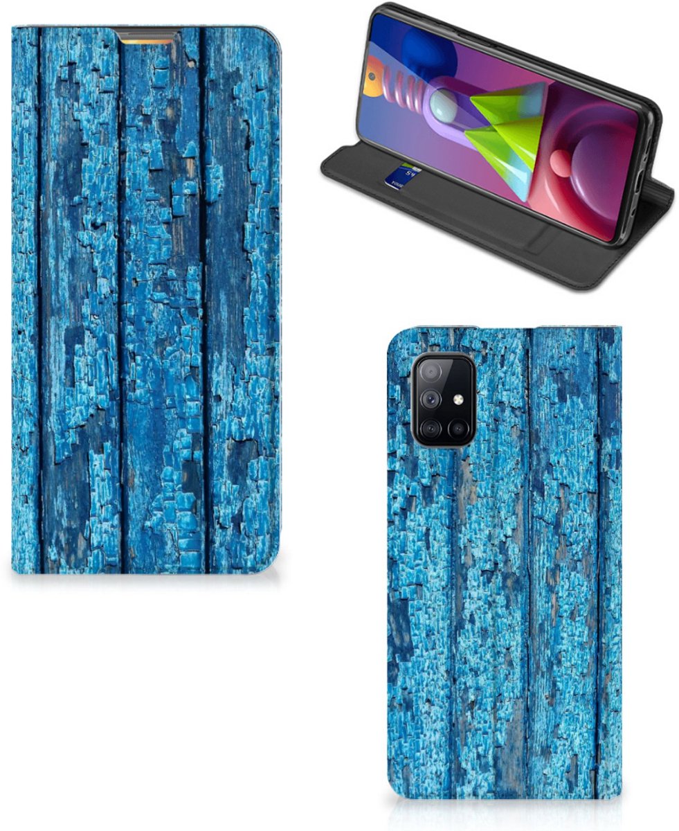 Samsung Galaxy M51 Book Wallet Case Wood Blue