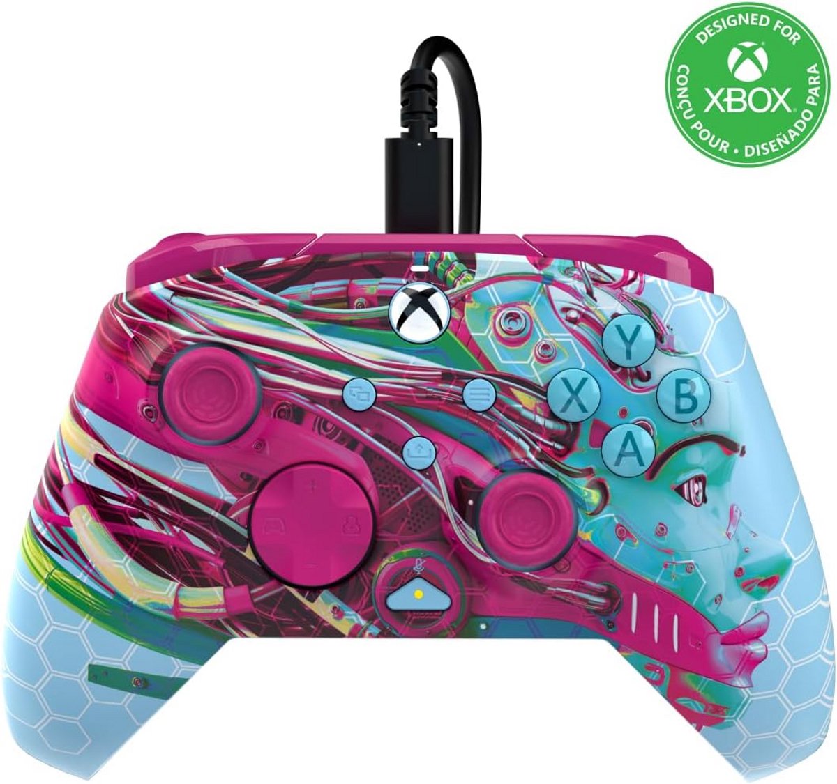 Bedrade gamingcontroller met glow in the dark ontwerp en programmeerbare functies