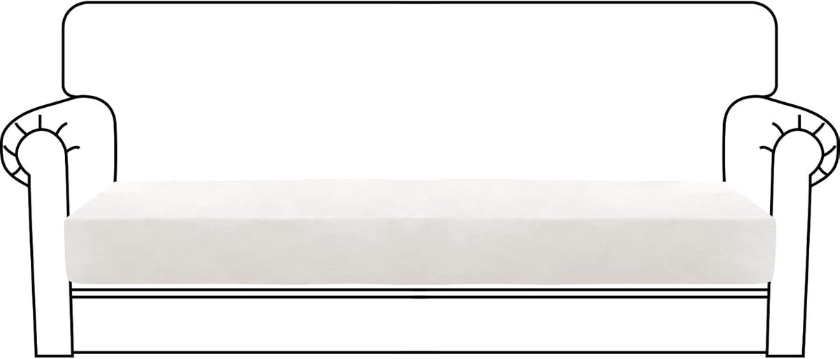 Elastische Velluto Bankovertrek - Zachte en Wasbare Bescherming voor 3-zits Sofa in Wit