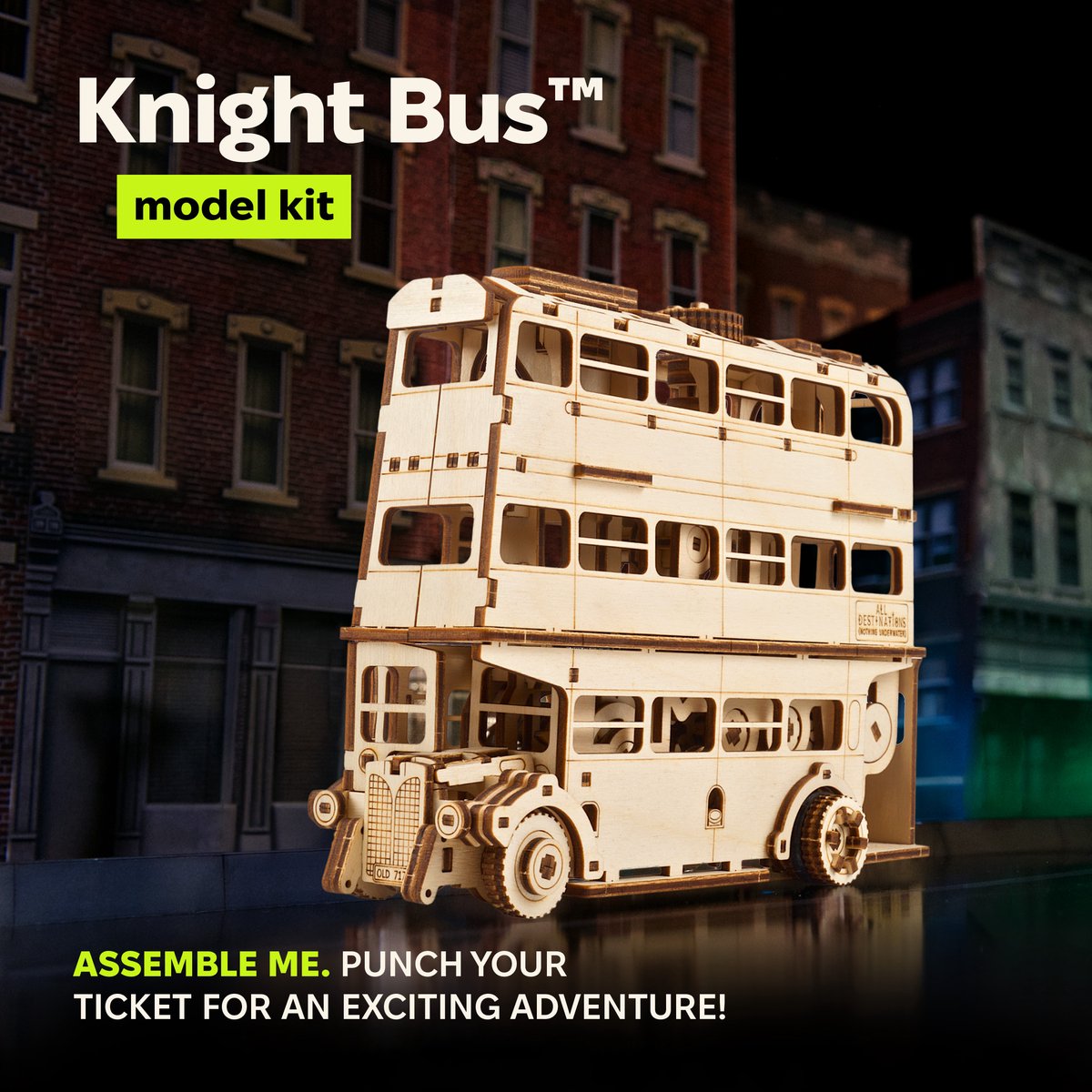 UGEARS 3D Modelbouw - The Knight Bus™ - Harry Potter™ - Mechanisch Bouwpakket Hout - Educatief Speelgoed — afbeelding 20