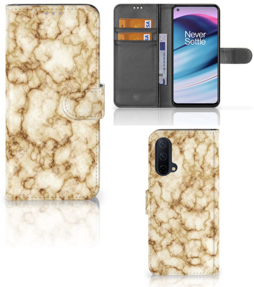 OnePlus Nord CE 5G Bookcase Marmer Goud