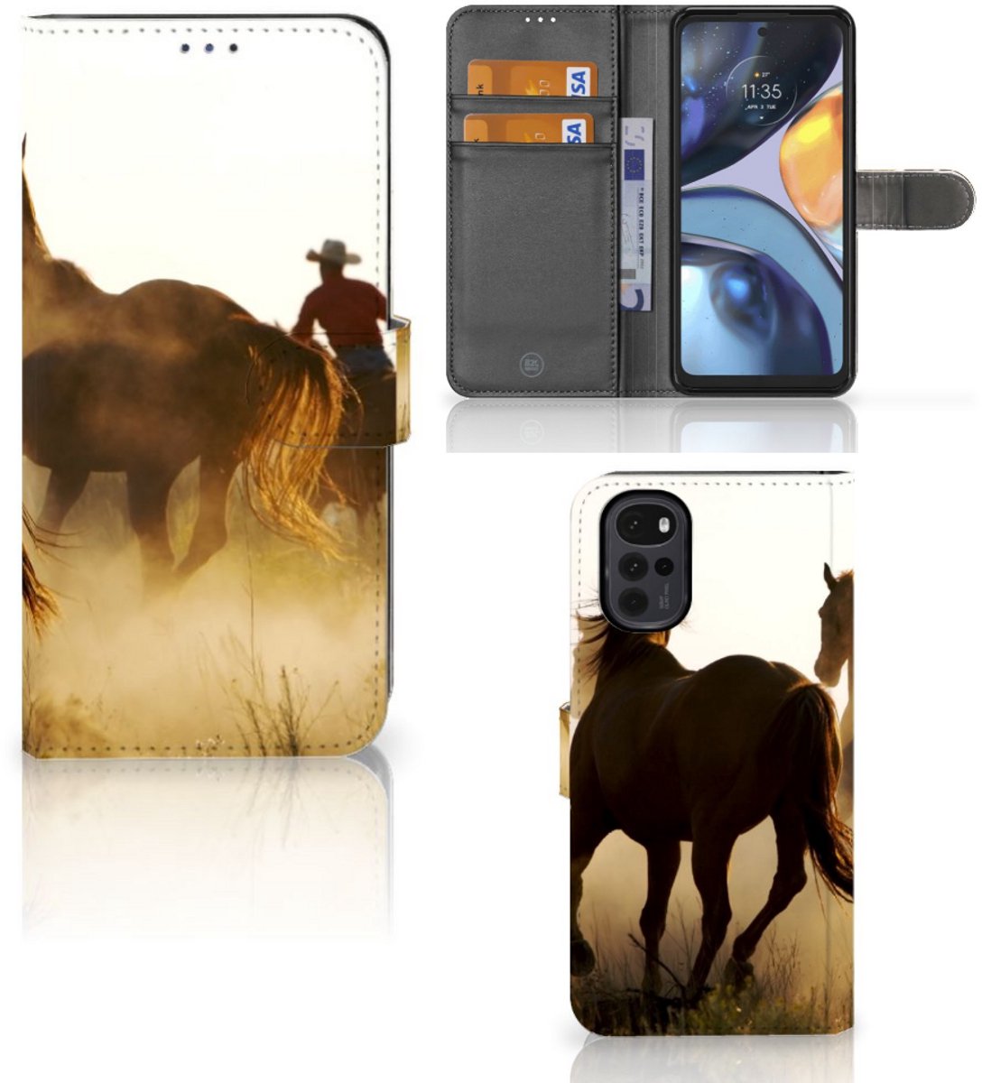Motorola Moto G22 Telefoonhoesje met Pasjes Design Cowboy