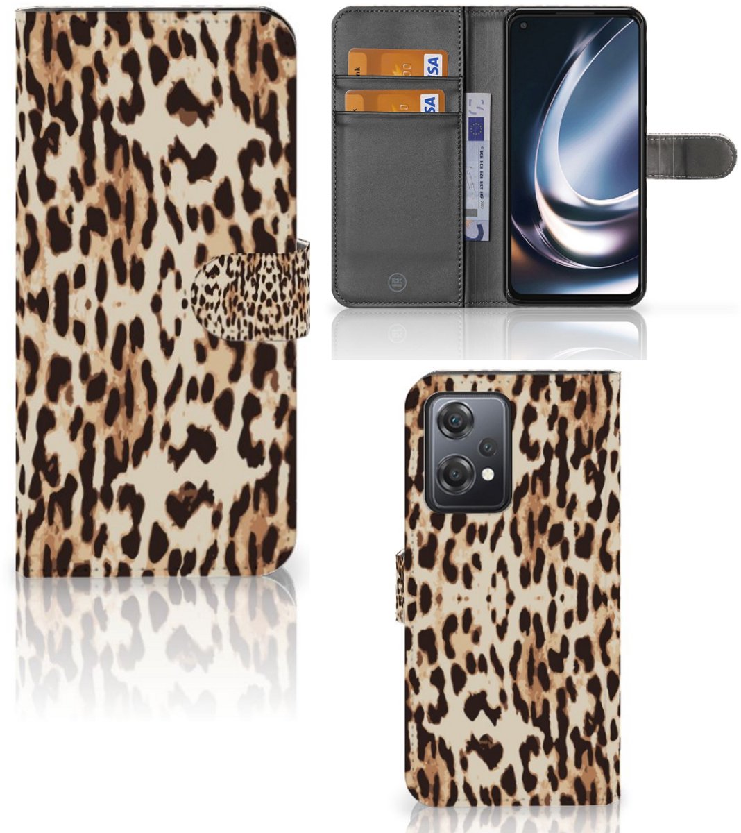 OnePlus Nord CE 2 Lite Telefoonhoesje met Pasjes Leopard