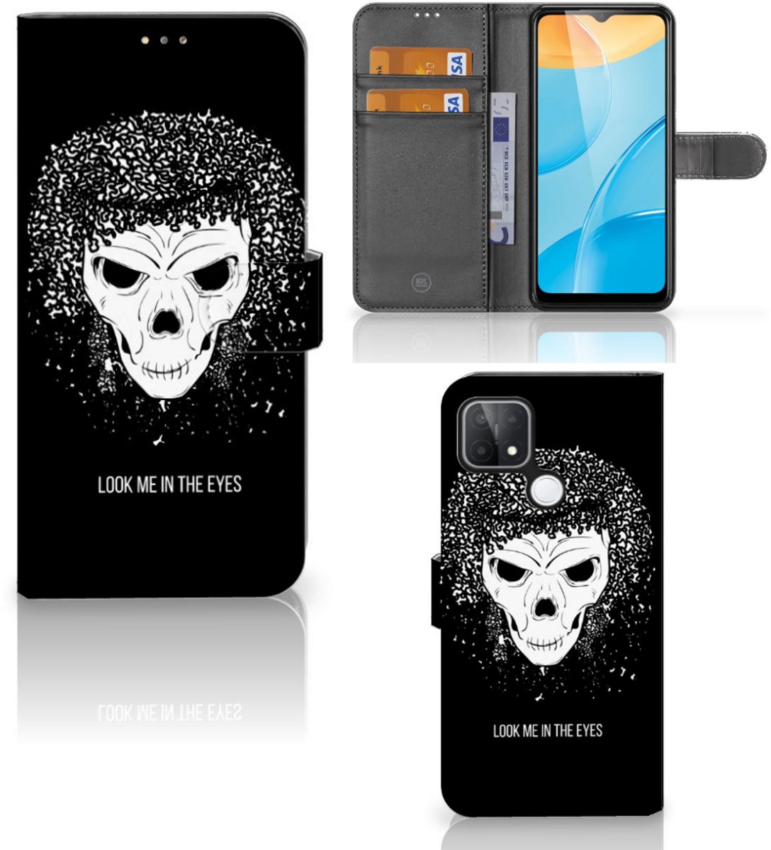 Telefoonhoesje met Naam OPPO A15 Skull Hair