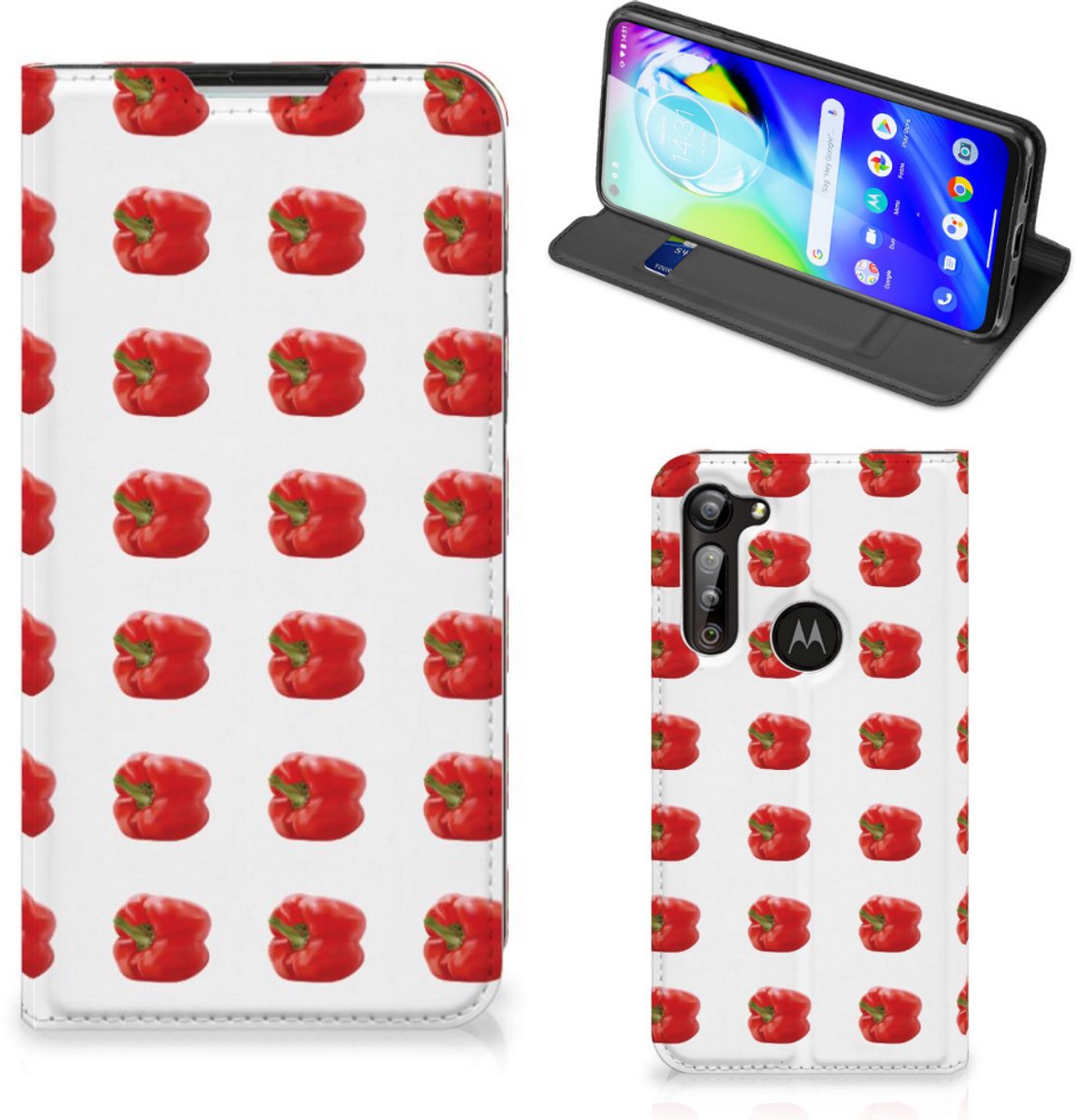 Motorola Moto G8 Power Flip Style Cover Paprika Red