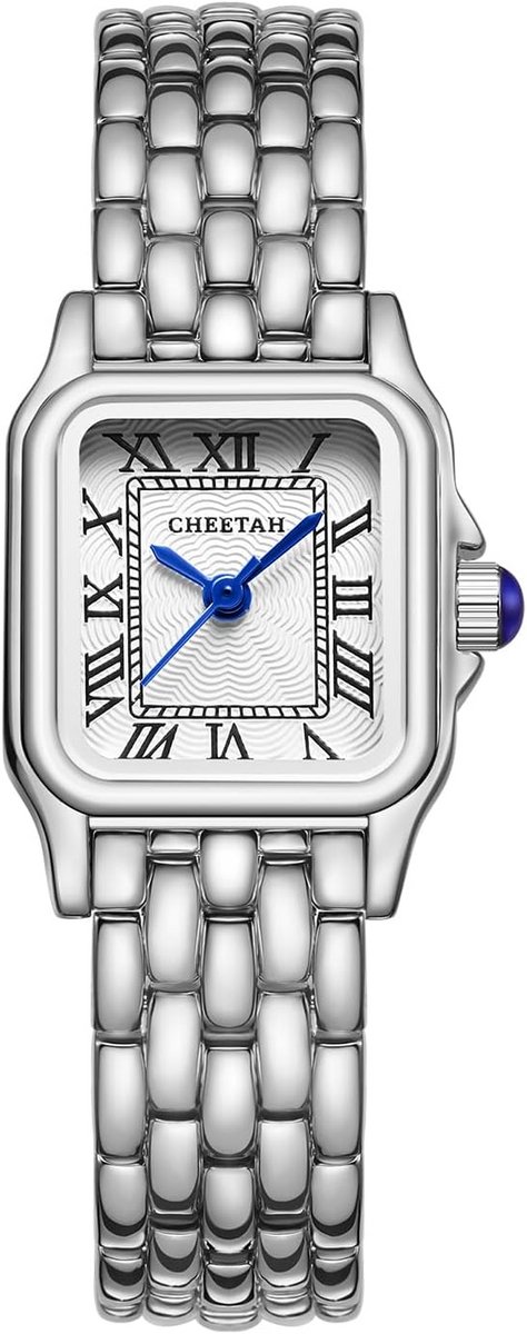 Vrouwen kleine vierkante analoge quartz-horloge met vintage armband en romeinse cijfers