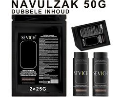 SEVICH Haarpoeder LICHTBRUIN Navulzak 50g – Premium Hair Building Fibers – Keratine Haarvezels – Haarverdikker – Volume Poeder – Hair Fiber – Camoufleert Kale en Dunne Plekken – Uitgroei & Haaruitval – Universele Refill – Dubbele Inhoud