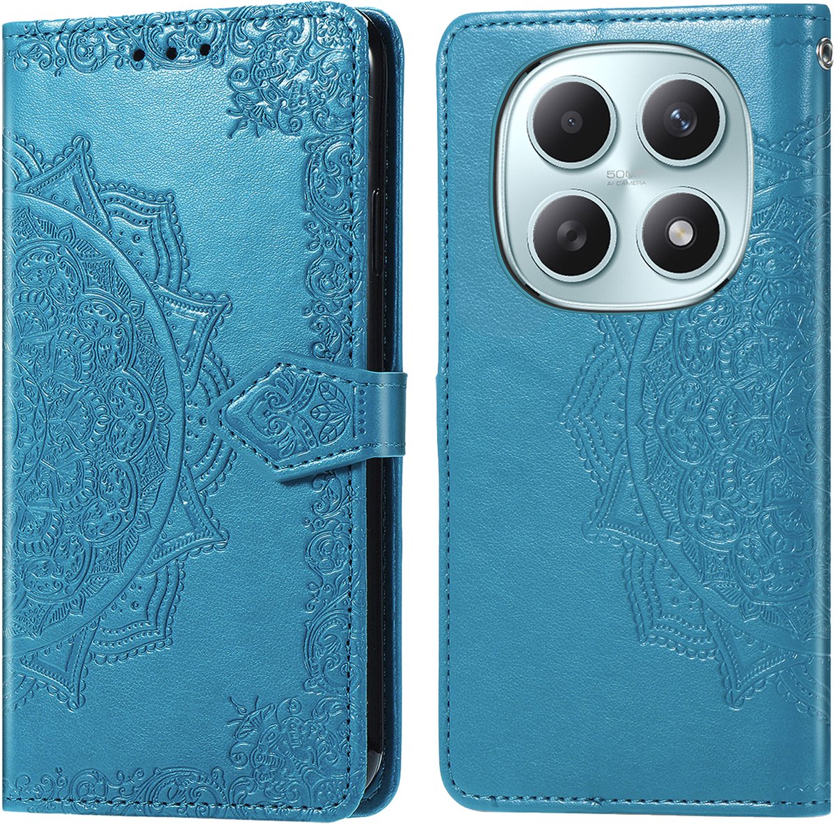 imoshion Hoesje - Geschikt voor Xiaomi Redmi Note 15 (4G) - Mandala Bookcase - Turquoise