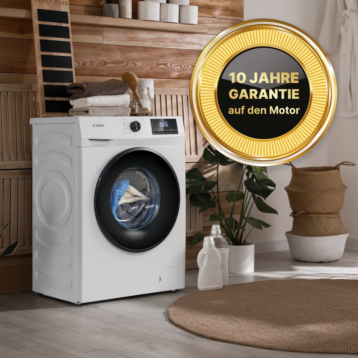 Bomann WA 7185 W wasmachine met 8 kg en stoomfunctie thumbnail 4