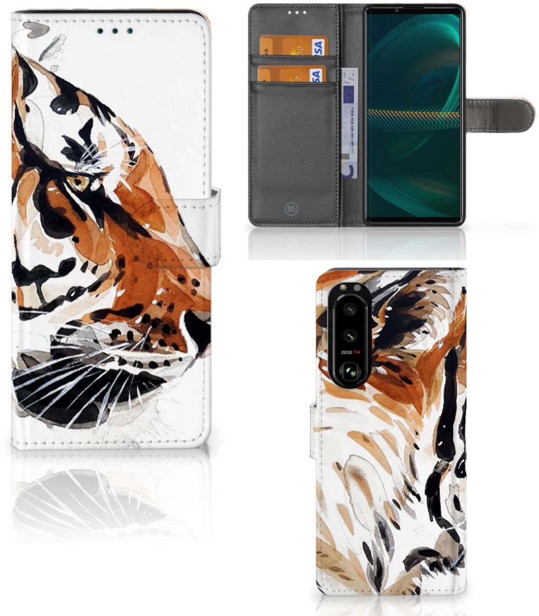 Hoesje Sony Xperia 5III Watercolor Tiger