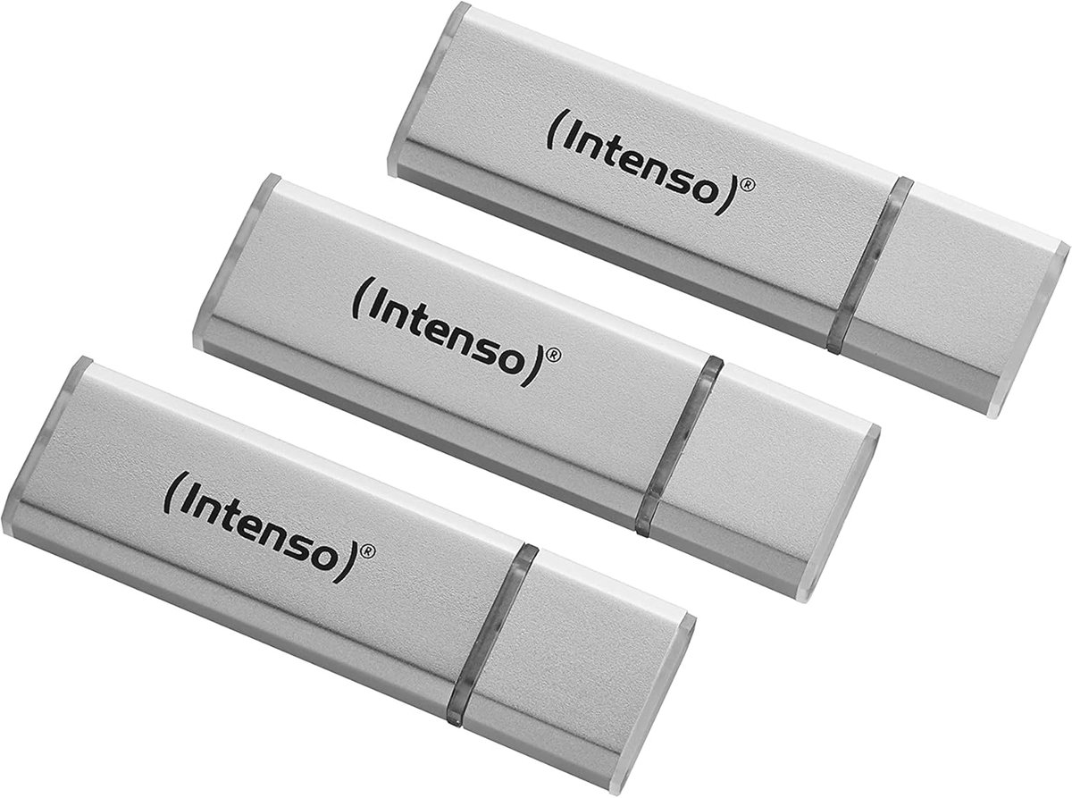 USB-stick 3 x 32 GB, USB 2.0, zilver - Slanke aluminium design