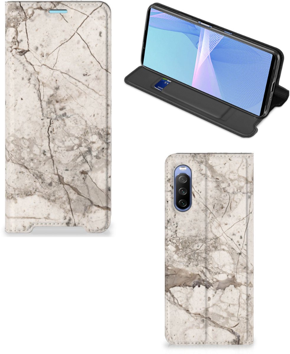 Sony Xperia 10 III Standcase Marmer Beige
