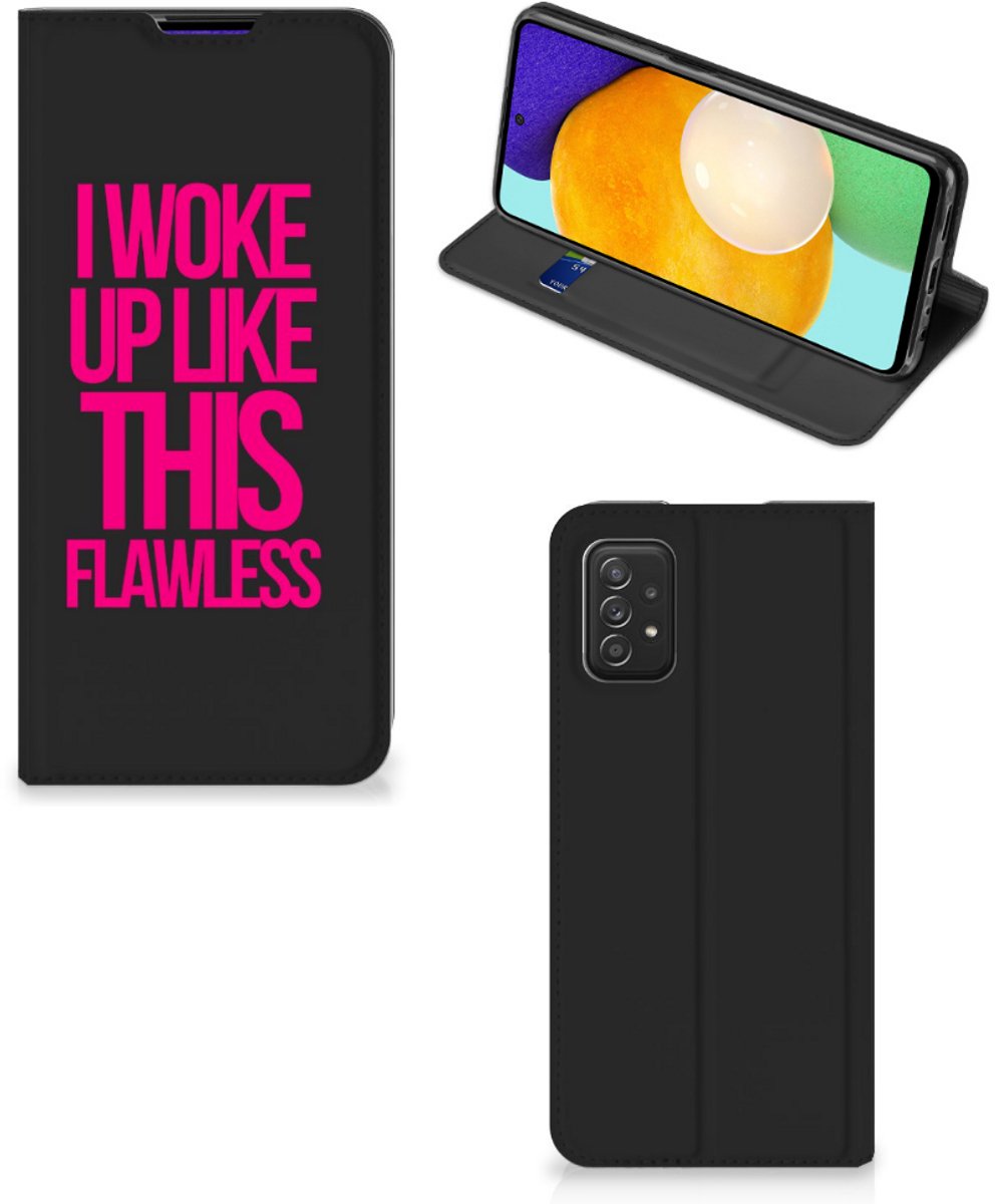 Samsung Galaxy A03s Hoesje met tekst Woke Up - Origineel Cadeau Zelf Maken