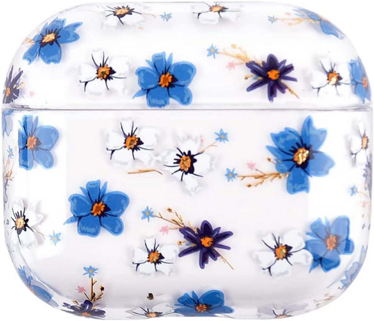 Stijlvolle Harde Cover voor AirPods Pro 2 Hoesje met Bloemenpatroon - Schokbestendige Beschermhoes