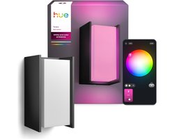Philips Hue Turaco wandlamp – Tuinverlichting – Antraciet grijs – IP44 – Wit en gekleurd licht – 1100 lumen – Bediening via onze app of met je stem – Compatibel met Matter