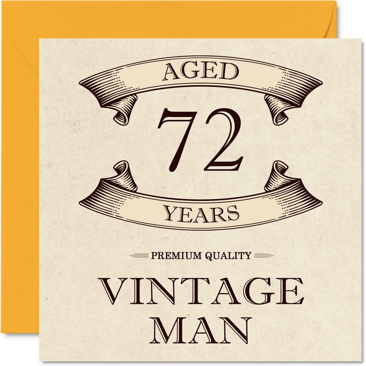 Grappige 72e Verjaardagskaart Man | Wenskaart 72 Jaar voor Opa, Vader of Echtgenoot | 14,5x14,5 cm