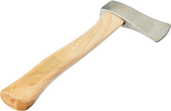 Famanu – Handbijl met hardhouten steel - robuust - geschikt voor buitenactiviteiten en camping — afbeelding 3