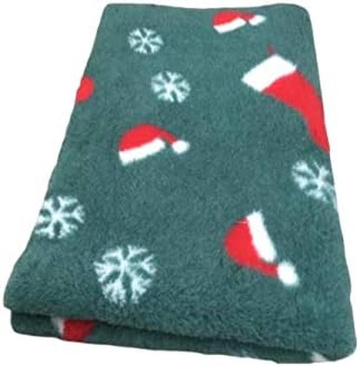 Warm Huisdierbed met Kerstthema Groen 75x100 cm