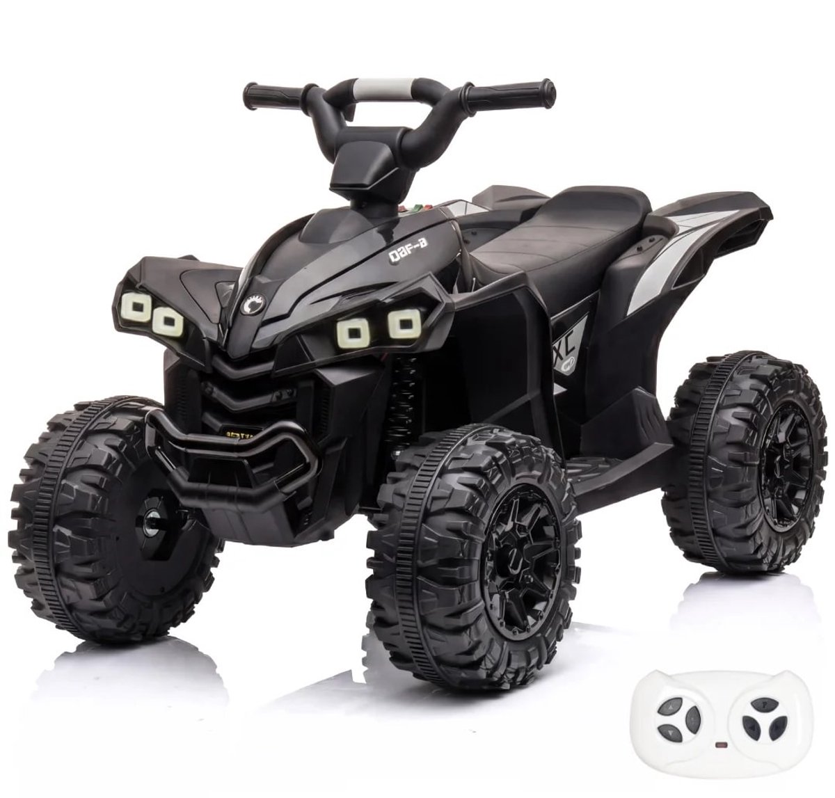 Vrooomy XC-Sport Elektrische Quad 12V 2 tot 5 jaar – Stoere Kinderquad met Afstandsbediening – Accuvoertuig met Robuuste Off-Road Wielen, Schokdempers & LED – Zwart
