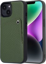 Selencia Hoesje - Geschikt voor Apple iPhone 14 / 13 - Backcover met Pashouder - Sage Green