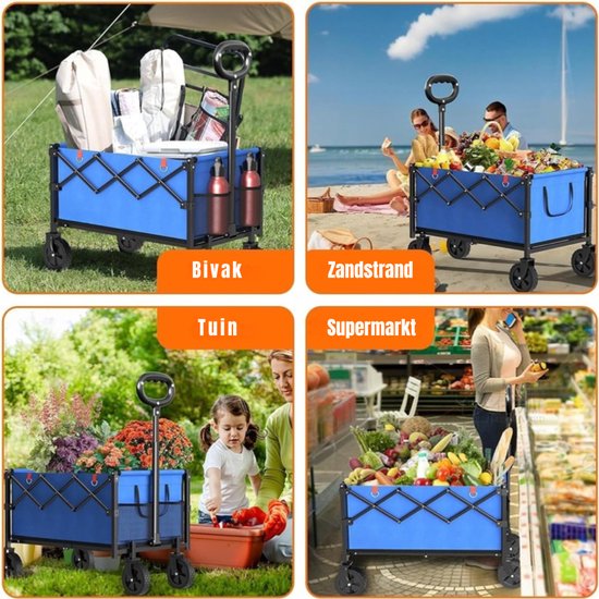 RWB® Bolderkap Opvouwbaar Luchtbanden - Bolderkar - Bolderkar Opvouwbaar - blauw - 160 kg - 42 x 68 van RWB® — afbeelding 3