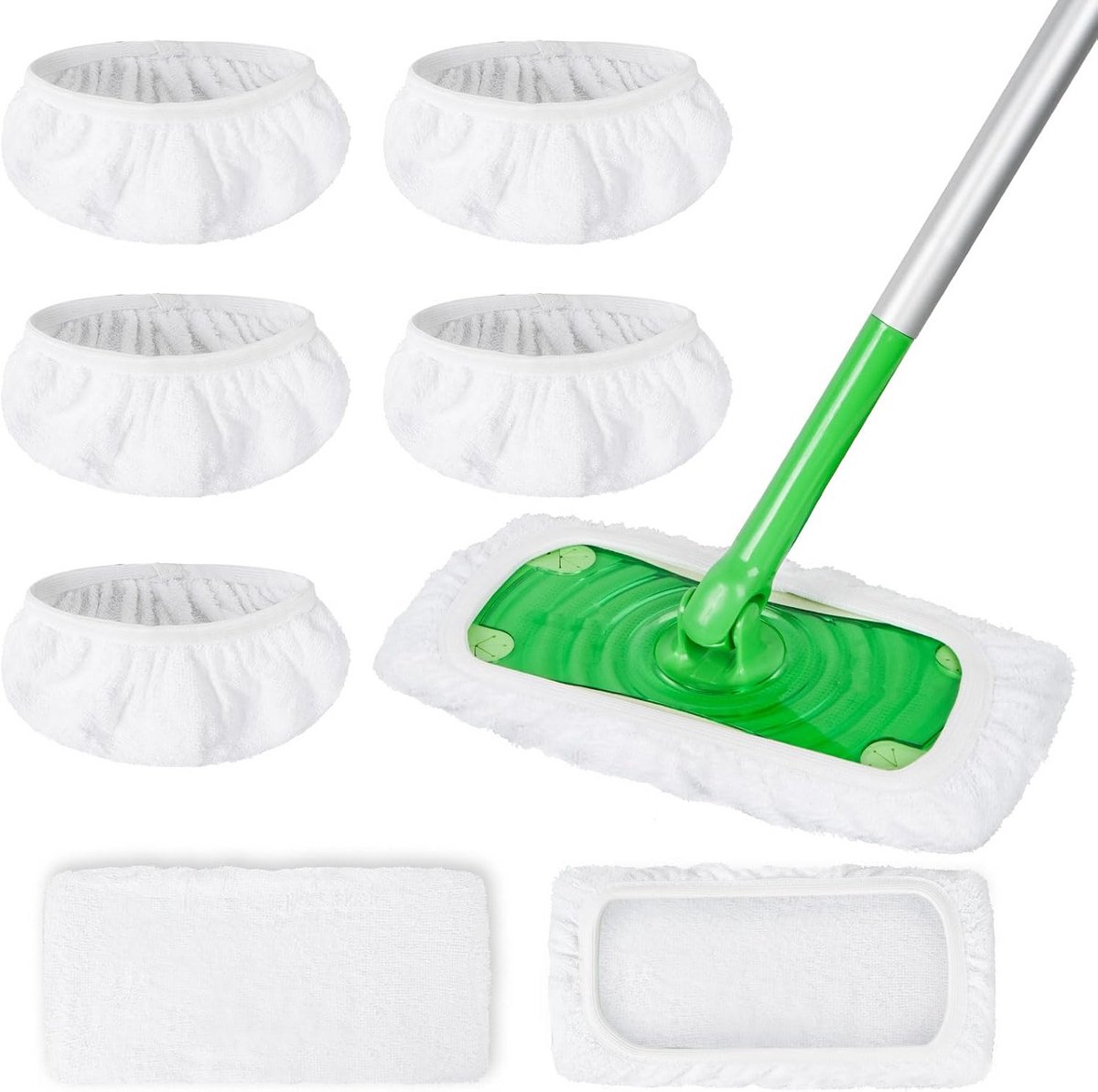 5x Herbruikbare 100% Katoenen Dweilpads voor Vloerreiniging
