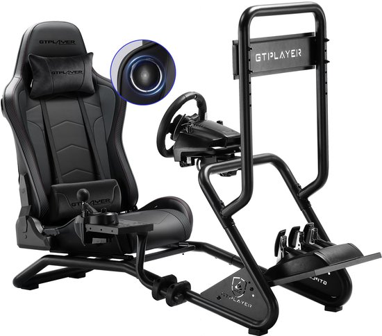 GTPLAYER - Simulator Cockpit - Met 3D Luidsprekers en Monitorhouder - Zwart