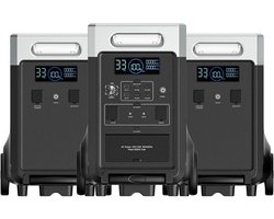 AFERI P310 Draagbare Powerstation met 2x Uitbreidingsbatterijen - 11520Wh LiFePO4 Batterij en 2200W AC Uitgangen (4000W Piek) - Voor Thuis - Kamperen - RV en Off-Grid Gebruik