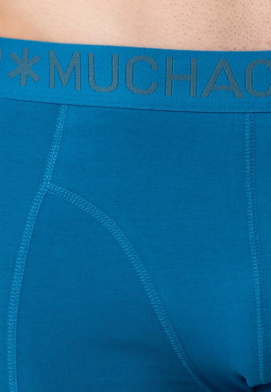 Blauwe Muchachomalo boxershort met subtiele logoband en stiksels.