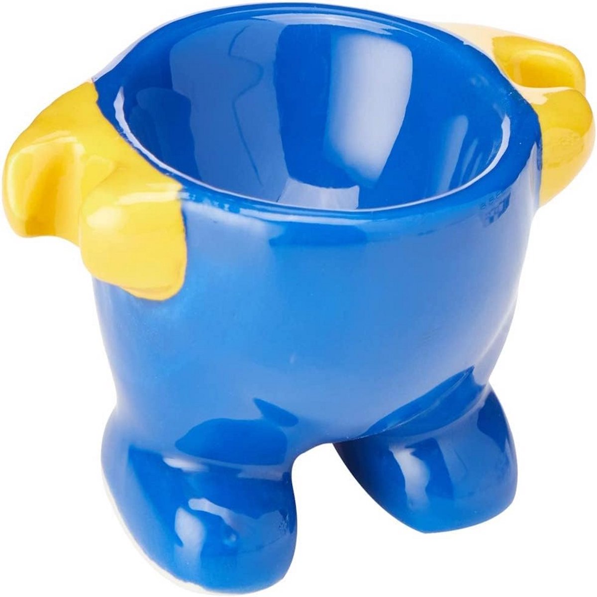Grappig Keramiek Eierdopje voor Ontbijt - Mr. GR-Egg Design Blauw Geel