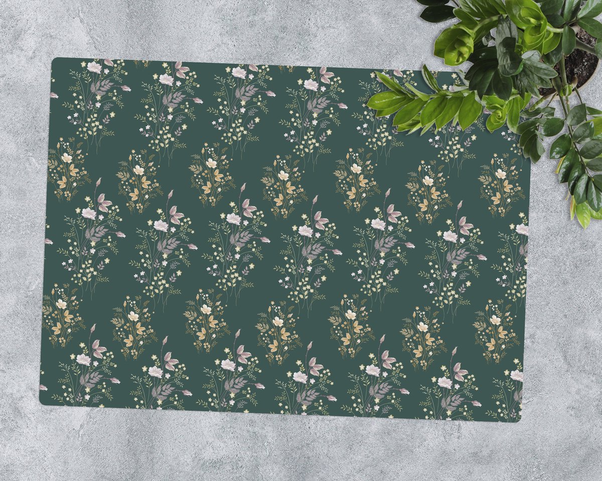 Coloray Vloerbeschermer - Zomerse wilde bloemen Vloerbeschermer Bureaustoel - 100x70 cm - Groente Vloerbeschermer Harde Vloer - Motif Vloerbeschermer - PVC Vloerbeschermer - Rechthoekige Mat - Natuur Thema
