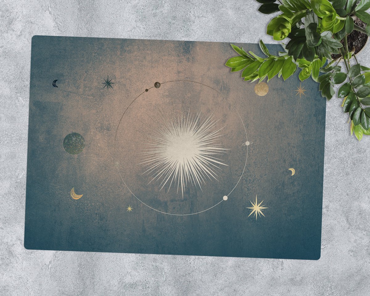 Coloray Vloerbeschermer - Sterren en planeten Vloerbeschermer Bureaustoel - 100x70 cm - Marine Vloerbeschermer Harde Vloer - Motif Vloerbeschermer - Mótif Vloerbeschermer - Rechthoekige Mat - Kosmos Thema