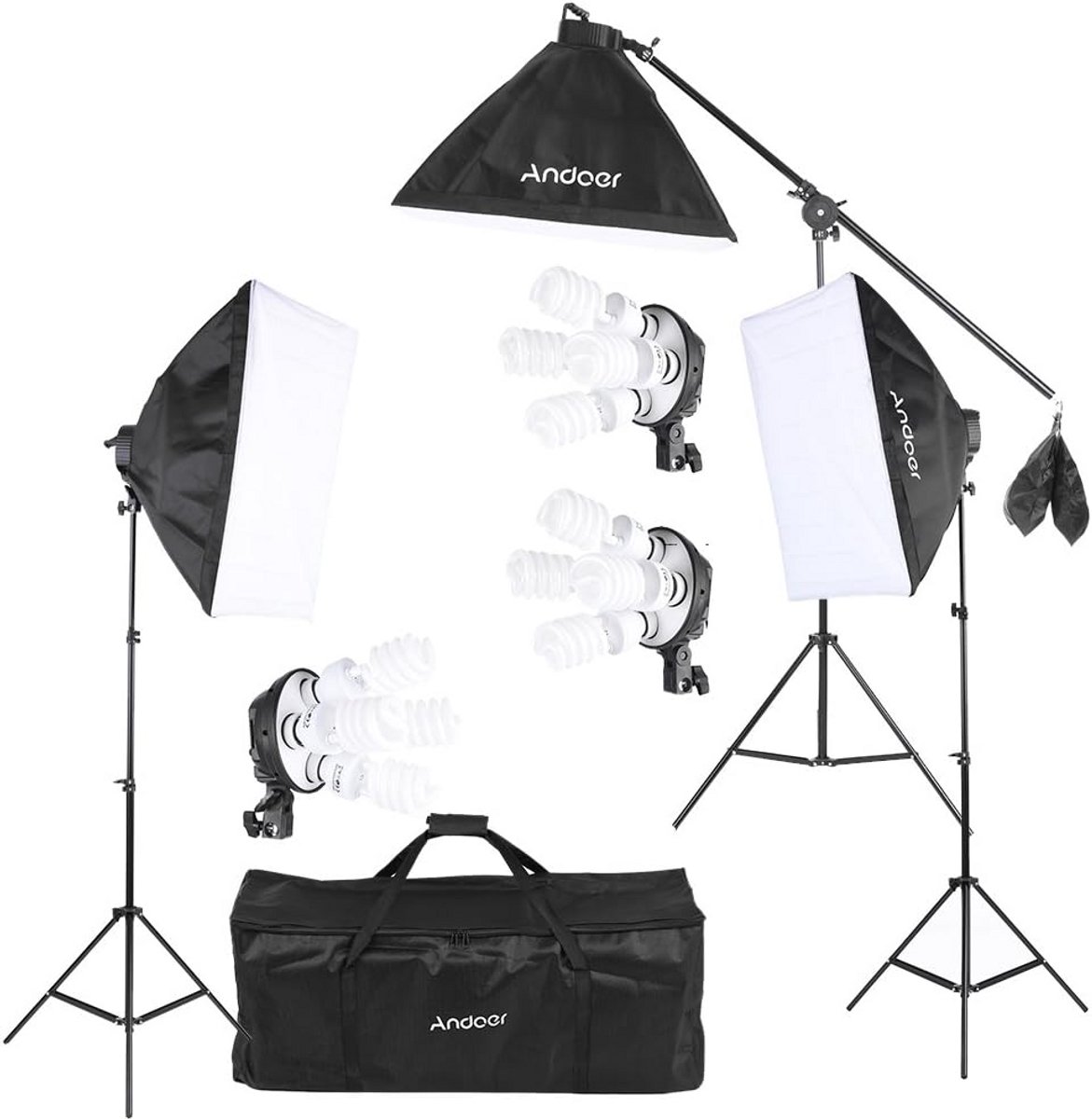 Complete Softbox Verlichtingsset 3 Stuks met LED Verlichting voor Studiofotografie