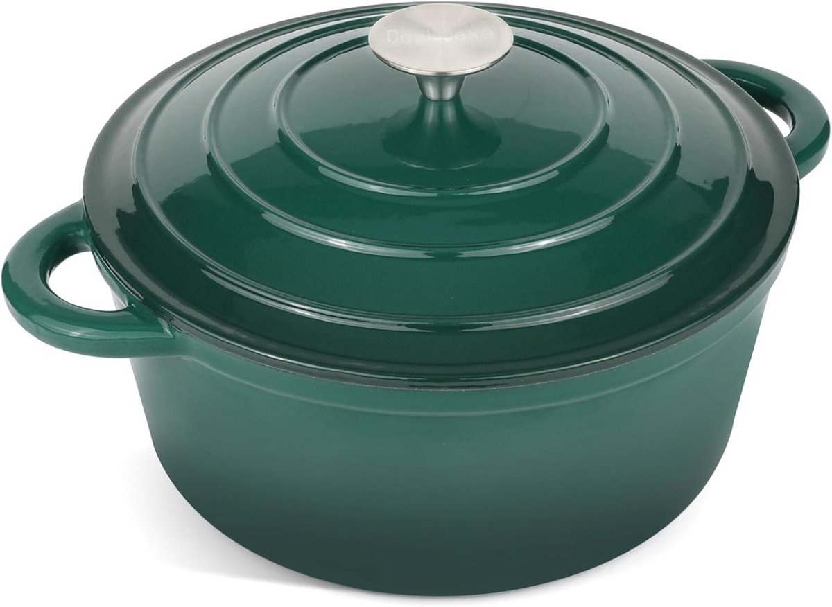Gietijzeren Braadpan met Deksel - 6 Kwart - Geschikt voor Oven en Kookplaat