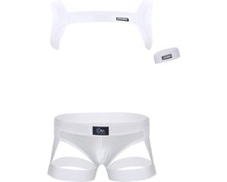 Sexy Heren Lingerie Set Bandage Borstharnas en String Kostuum voor Clubwear