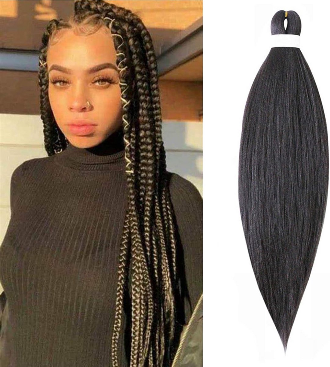 Voorgestrekt Vlecht Haar Synthetisch Yaki Extensies voor EZ Braids 66cm