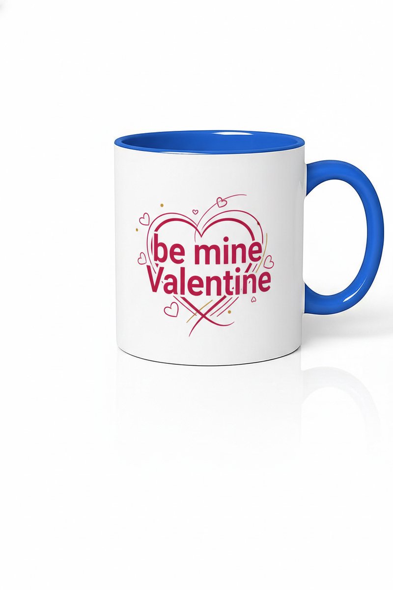 Valentijn Mok 'Be Mine Valentine' met Hart Design - Romantisch Cadeau