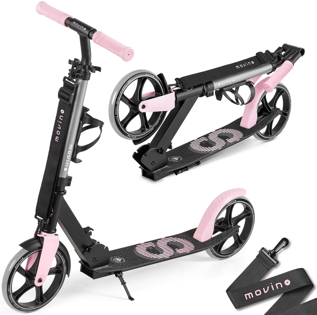 Movino Infinity - Step - Roze - voor Jongens en Meisjes - Lagers ABEC-7 - Drie instelbare hoogte-opties - Draagkracht tot 100 kg