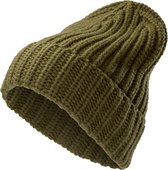 Fee Grofgebreide Olijfgroene Montagna Beanie