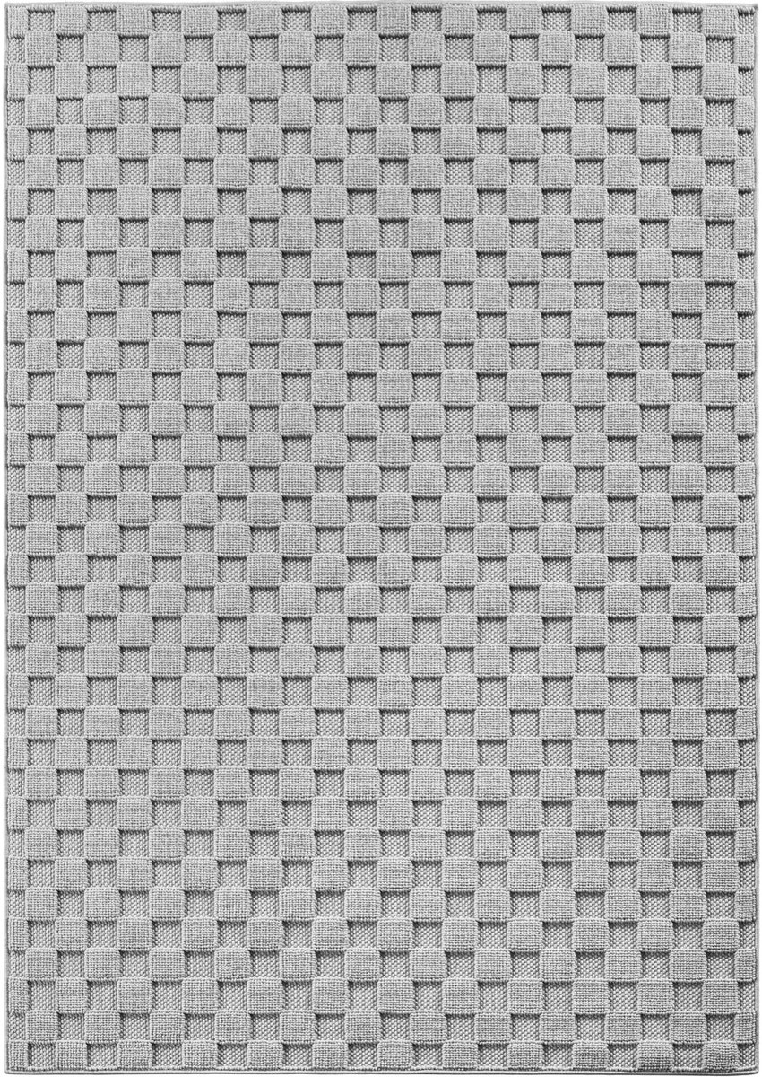 Ayyildiz Helix Geruit Vloerkleed Grijs 240 x 340 cm – Laagpolig Tapijt met Ruitpatroon – Modern Vloerkleed voor Woonkamer en Slaapkamer