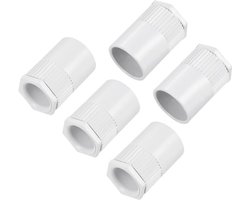 Kabelbuisadapter, mannelijk, pvc, sluitmoer, 15 mm gatdiameter, afdichting, verbinding voor kabelbuisbox, doe-het-zelfproject, verpakking van 5 stuks