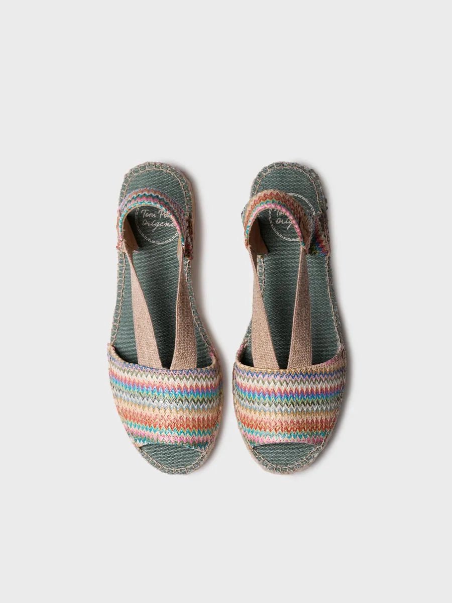 Dames espadrilles van veelkleurig raffia | ESTEL-MH