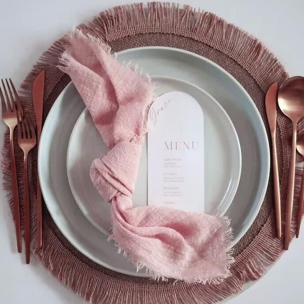 Set van 6 Roze Stoffen Servetten 42x42 cm Herbruikbaar Katoen voor Diner en Feesten
