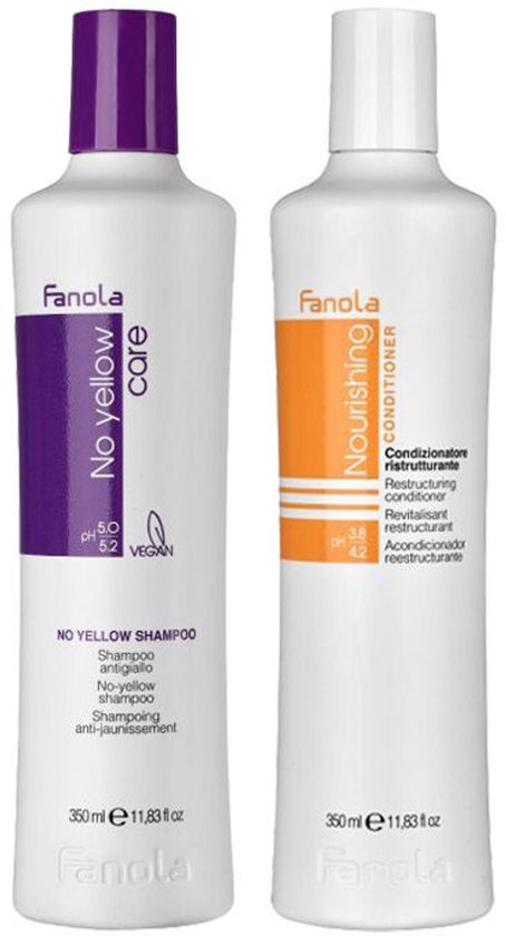 Fanola No Yellow Shampoo & Nutri Care Conditioner Set - Voor blond haar - 350 ml