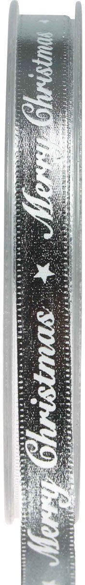 Kerstlint Vrolijk Kerstlint Zilver Wit 10mm 20m