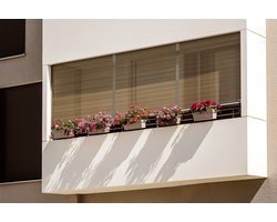 Coloray Buitenrolgordijn - Bruine houten horizontale wandpanelen Zonnescherm Verticaal - 100x180 cm - Privacy Scherm Terras - Zonwering Balk
